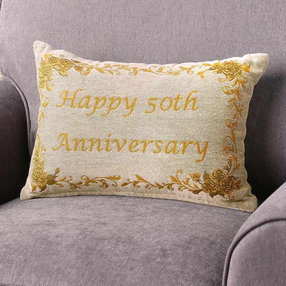 ❤️ Endless Love 50th Anniversary Embroidered Pillow